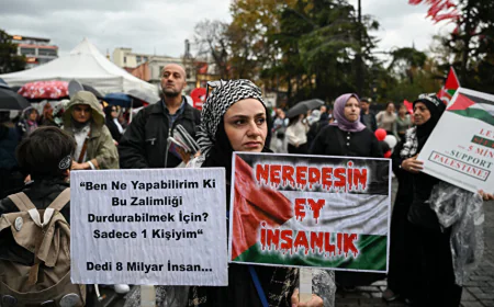 İstanbul’da Kadınlar Sessiz Zincirle Gazze İçin Dayanışma Gösterdi