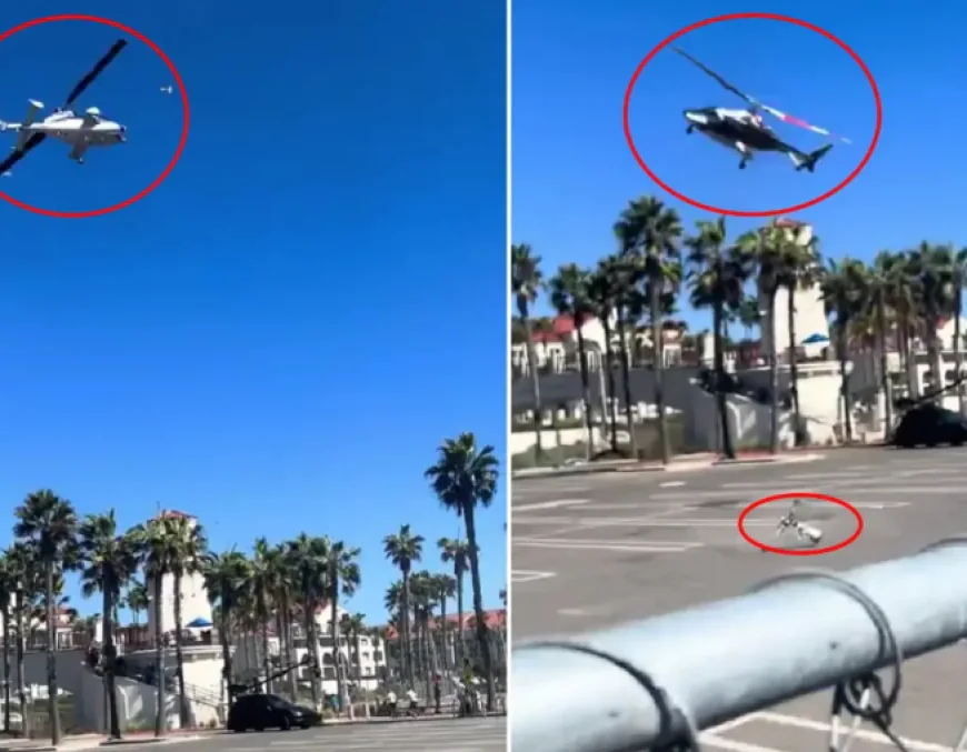 ABD’de şok olay! Helikopter bir anda insanların arasına düştü