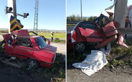 Bolu’da Korkunç Kaza: Tabela Direğine Çarpan Otomobilde 2 Ölü, 1 Çocuk Ağır Yaralı